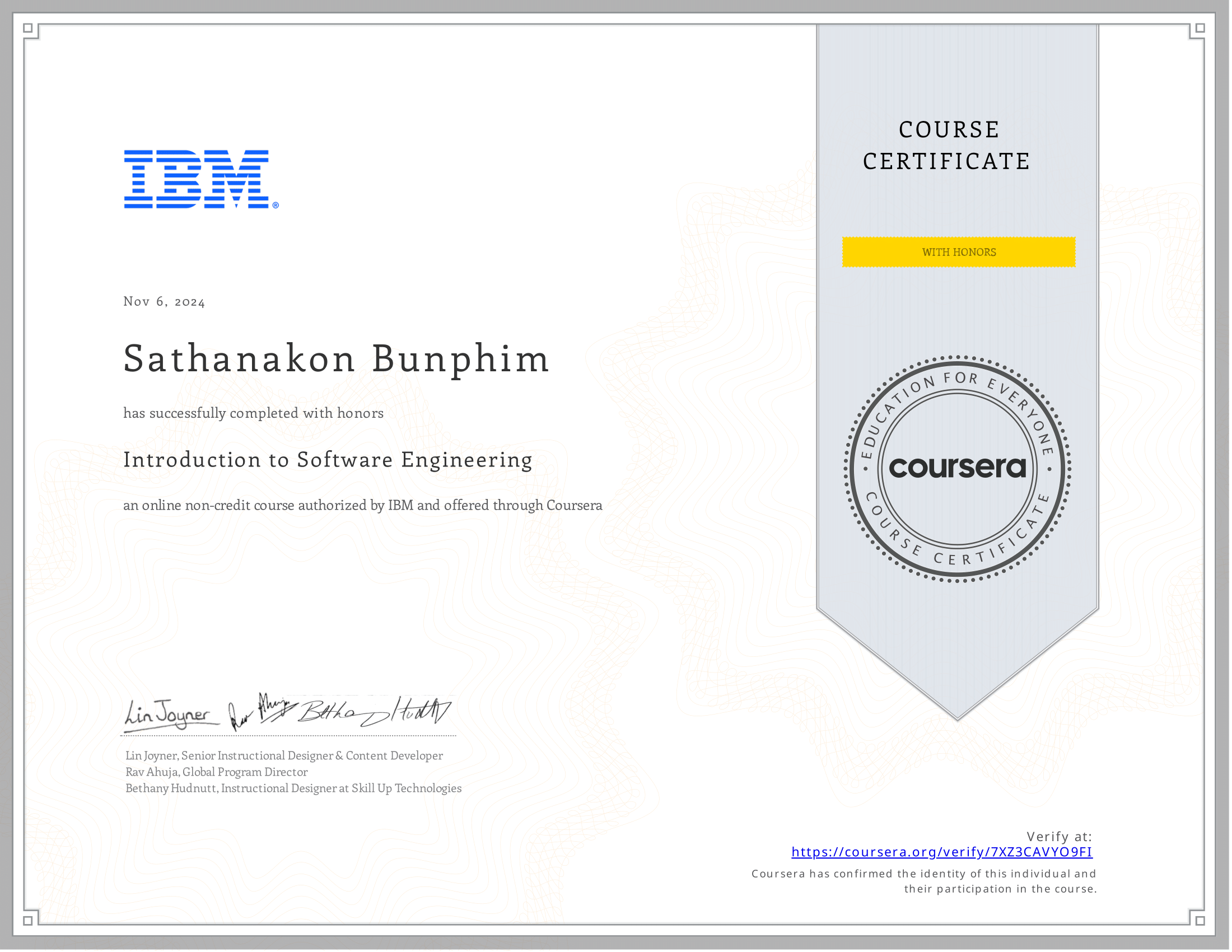 STEM Certificate